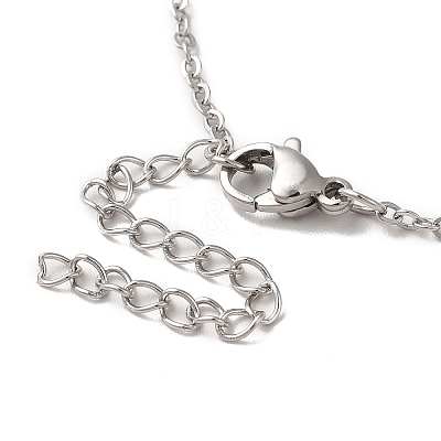 Rhinestone Flower Pandant Necklace with Cable Chains NJEW-K247-01P-1