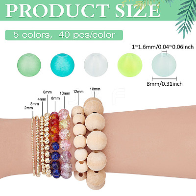 5 Colors Transparent Glass Beads Sets FGLA-PH0001-11B-02-1