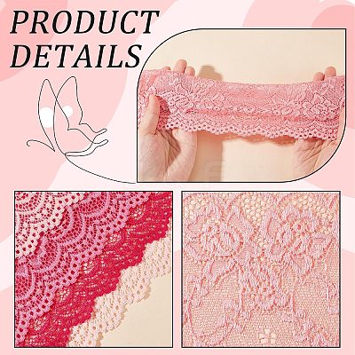 4 Yards 4 Colors Flower Wavy Edge Lace Trim OCOR-GF0002-59-1