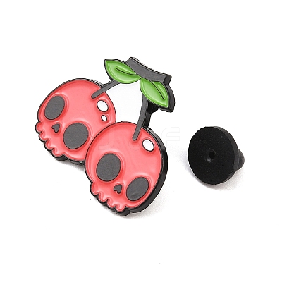 Cherry Skull Enamel Pins JEWB-C048-02C-EB-1