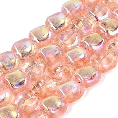 Electroplate Transparent Glass Beads Strands EGLA-N057-02A-07-1