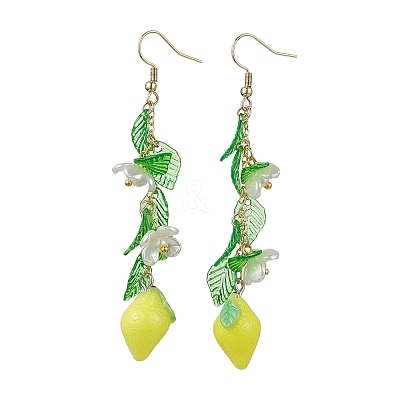 Acrylic 304 Stainless Steel Dangle Earrings EJEW-JE05735-01-1