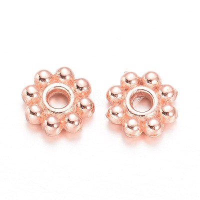 Alloy Daisy Spacer Beads X-TIBEB-S039-064RG-RS-1