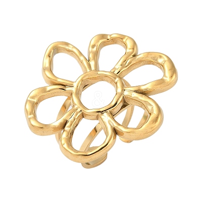 304 Stainless Steel Open Cuff Rings for Women LS-RJEW-U060-04B-G-1