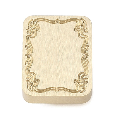 Rectangle Flower Frame Brass Stamp Heads LS-AJEW-M037-04G-06-1