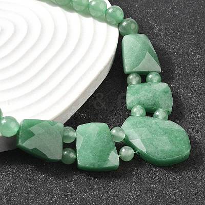 Natural Green Aventurine Faceted Bib Graduated Beaded Necklaces for Women NJEW-B128-01K-1