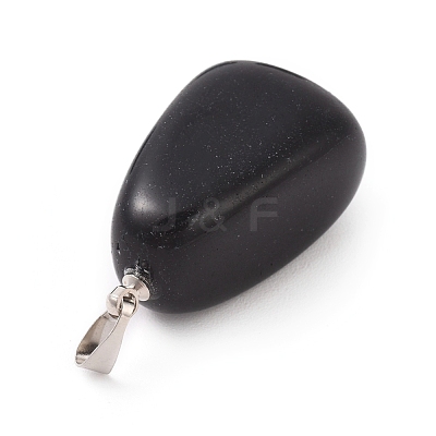 Natural Dyed & Heated Black Agate Pendants G-k302-B16-1
