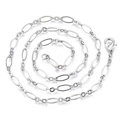 Brass Cable Chains Necklace Making MAK-S072-16A-P-1