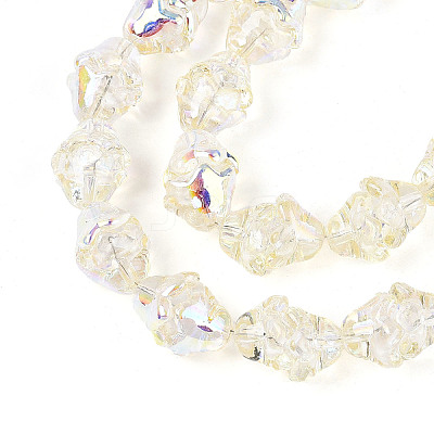 Electroplate Transparent Glass Beads Strands EGLA-N020-03B-1