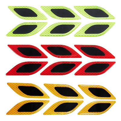 3 Sets 3 Colors Leaf Shape Resin Car Door Protector Anti-collision Strip Sticker STIC-FH0001-15A-1