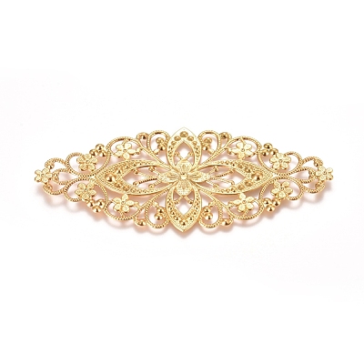 Brass Filigree Joiners KK-G368-01G-1