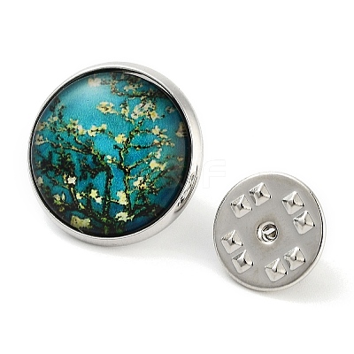 Round Glass Brooches JEWB-A022-02C-1