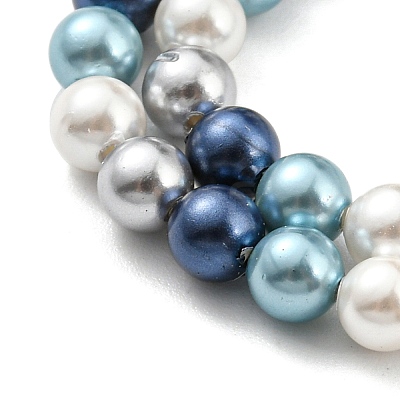 Electroplated Shell Pearl Beads Strands SHEL-F008-03A-07-1