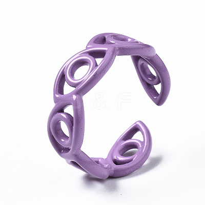 Spray Painted Brass Cuff Rings RJEW-S044-145-1