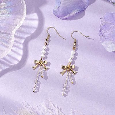 Shell Pearl Dangle Earrings EJEW-JE05980-1