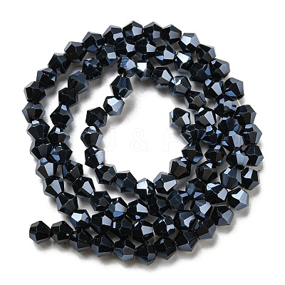 Opaque Solid Color Electroplate Glass Beads Strands EGLA-A039-P2mm-A17-1