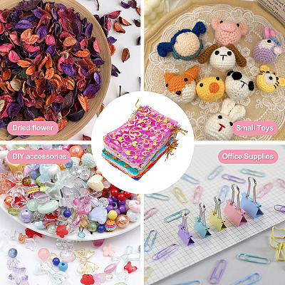 55Pcs 11 Colors Rectangle Organza Drawstring Gift Bags PAAG-TA0001-02-1