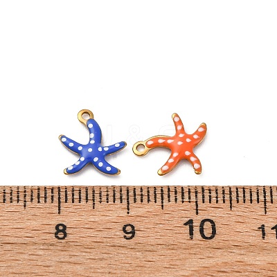 304 Stainless Steel Enamel Charms X-STAS-Q363-14I-G-1