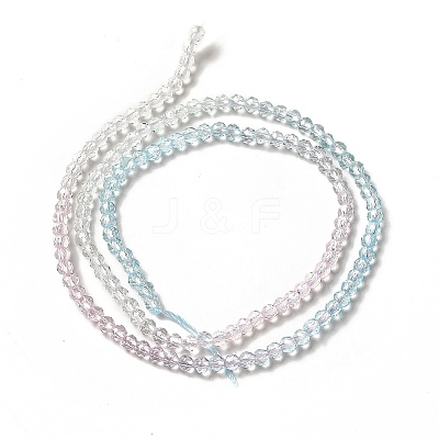 Transparent Gradient Color Glass Beads Strands GLAA-H021-01B-27-1