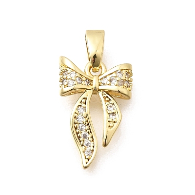 Brass Clear Cubic Zirconia Pendants KK-B187-05G-1
