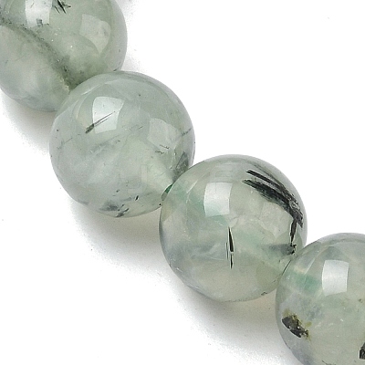 Natural Prehnite Round Beaded Stretch Bracelets for Men Women BJEW-G743-01F-1
