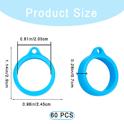 60Pcs Silicone Pendant SIL-GF0001-44-1