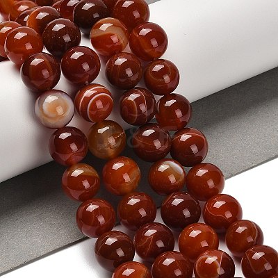 Dyed Natural Banded Agate Beads Strands G-G175-A09-01-1