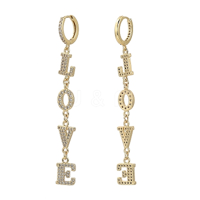 Brass Micro Pave Clear Cubic Zirconia Huggie Hoop Earrings EJEW-JE04259-1