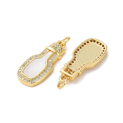 Brass Micro Pave Cubic Zirconia Pendants KK-B083-10G-1