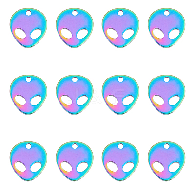 12Pcs Ion Plating(IP) 201 Stainless Steel Charms STAS-UN0045-65-1