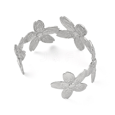 304 Stainless Steel Cuff Bangles for Women BJEW-G729-05P-1