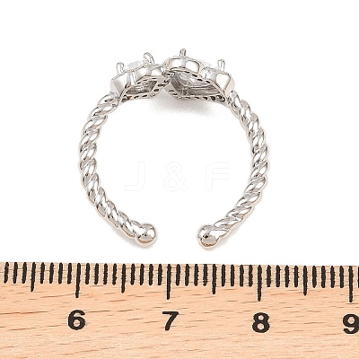Brass Micro Pave Cubic Zirconia Cuff Open Rings for Women RJEW-C153-04P-1