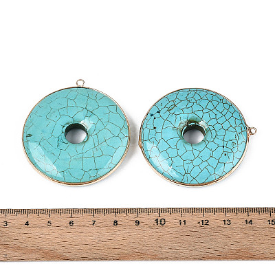 Dyed ynthetic Turquoise Donut Big Pendants TURQ-T004-21-1