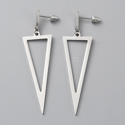 Alloy Hollow Out Triangle Dangle Stud Earrings for Women EJEW-WH0018-31P-1