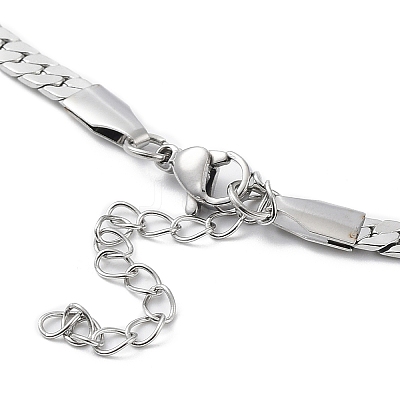 Non-Tarnish 304 Stainless Steel Cuban Link Chain Necklace NJEW-K249-01B-P-1