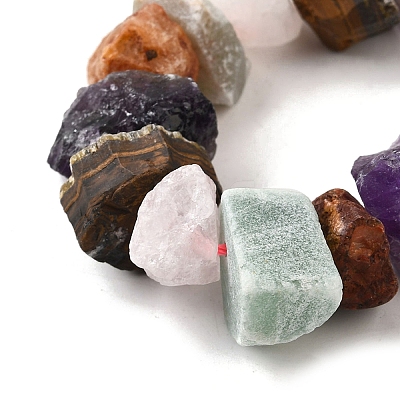Natural Amethyst & Tiger Eye & Green Aventurine & Rose Quartz & Carnelian Beads Strands G-I283-F17-1