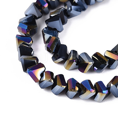Electroplate Opaque Glass Beads Strands LS-GLAA-N022-4mm-01-1
