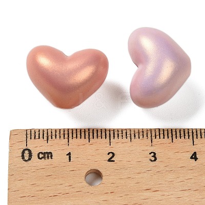 UV Plating & Spray Painted Opaque Acrylic Beads OACR-G047-04-1