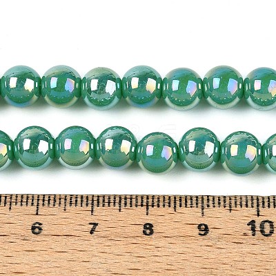 Electroplate Opaque Glass Beads Strands GLAA-T032-P8mm-AB12A-1