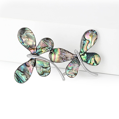 Retro Abalone Shell Two Butterfly Brooches PW-WGA6E26-01-1