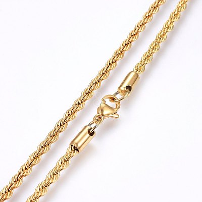 304 Stainless Steel Rope Chain Necklaces NJEW-F226-03G-03-1