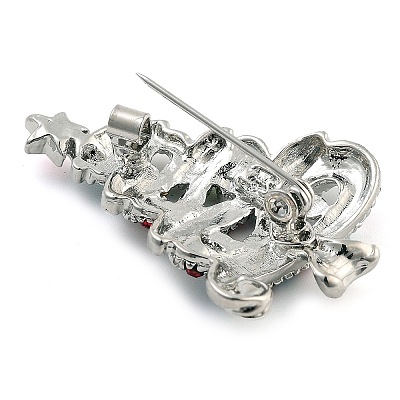 Christmas Theme Alloy Colorful Rhinestone Brooches JEWB-S022-02B-P-1