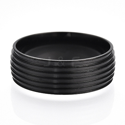 201 Stainless Steel Grooved Finger Ring Settings STAS-WH0047-04EB-1