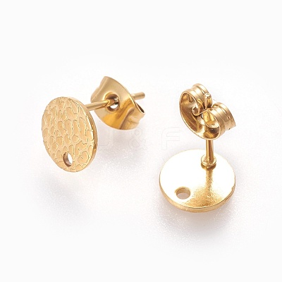 Ion Plating(IP) 304 Stainless Steel Ear Stud Findings STAS-O119-15B-G-1