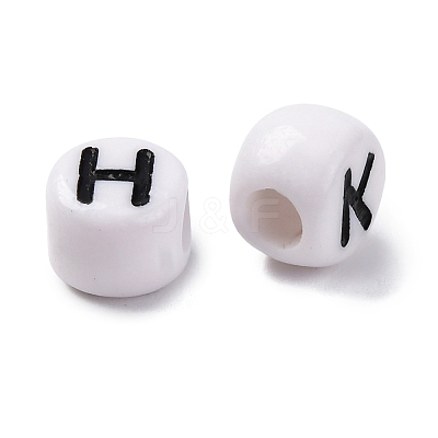 Opaque Acrylic Beads OACR-M020-01B-1