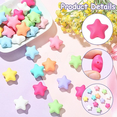 Rubberized Style Opaque Acrylic Beads OACR-CJC0005-04-1