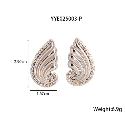 Elegant 304 Stainless Steel Wing Stud Earrings ZS1121-2-1
