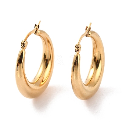 PVD Vacuum Plating 304 Stainless Steel Chunky Hoop Earrings for Women EJEW-F280-06D-G-1