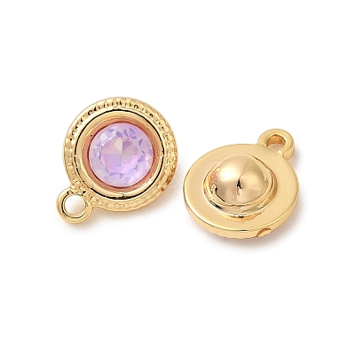 Brass Glass Charms KK-P340-11G-02-1