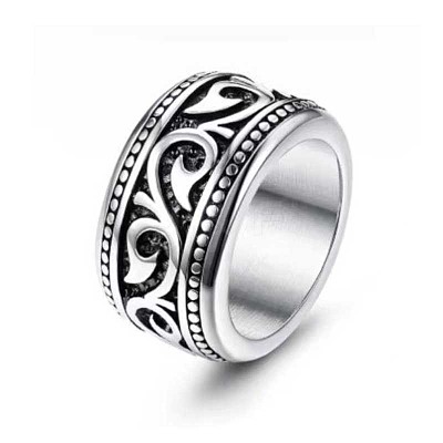 316 Stainless Steel Finger Ring with Enamel for Men PW-WG56139-04-1